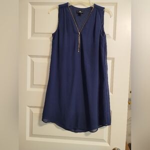 🟢3/$11 Sleeveless Blue Dress with Zipper Detail